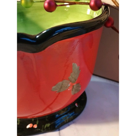 Patricia Brubaker Holly Holiday Bowl Certified International Christmas Candy - Picture 4 of 5